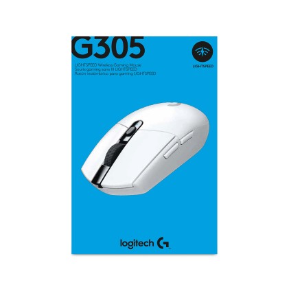 Mouse USB wireless Logitech G305 Lightspeed 12000 dpi - 5 pulsanti programmabili - Uso per destrimani - Bianco