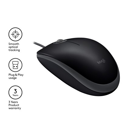 Logitech B110 Silent mouse Ambidestro USB tipo A Ottico 1000 DPI
