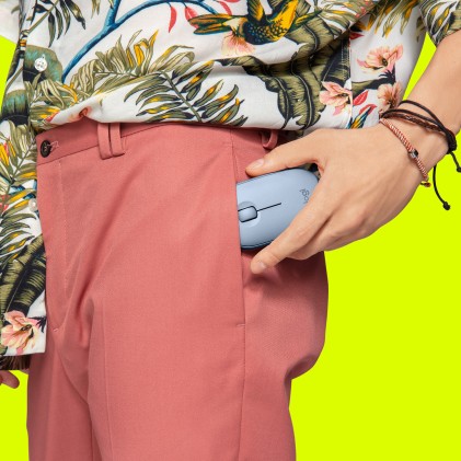 Logitech Pebble, mouse wireless con Bluetooth o ricevitore da 2,4 GHz, mouse per computer con clic silenzioso per laptop, notebook, iPad, PC e Mac