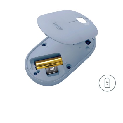 Logitech Pebble, mouse wireless con Bluetooth o ricevitore da 2,4 GHz, mouse per computer con clic silenzioso per laptop, notebook, iPad, PC e Mac