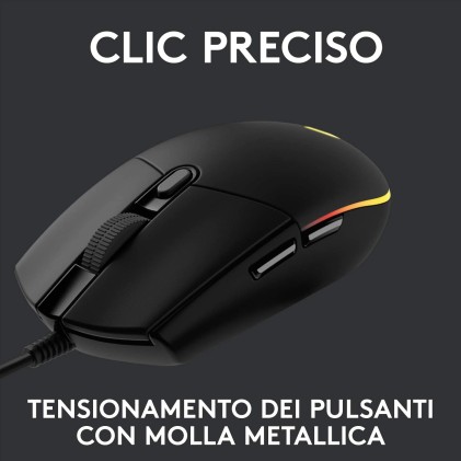Logitech G G203 Lightsync mouse USB tipo A 8000 DPI