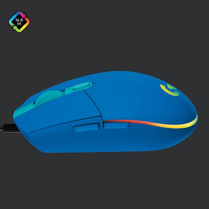ORIGINALE Logitech Accessori per computer Blu 910-005798 G203 Gaming Maus USB, 6 pulsanti, 200 - 8000 DPI, RGB, 2.1 m, 62.15 x 116.6 x 38.2 mm, 85 g