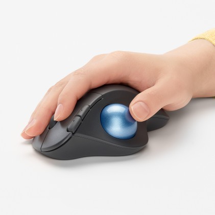Logitech ERGO M575 Mouse Trackball Wireless - Facile controllo con il pollice, Tracciamento fluido, Design ergonomico e confortevole, per Windows, PC e Mac, con Bluetooth e USB