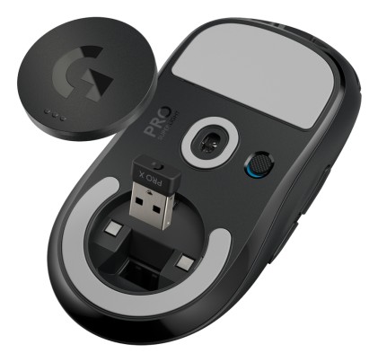 Logitech G PRO X SUPERLIGHT Mouse Gaming Wireless, Leggero 63 g, Sensore HERO 25K, 25.600 DPI, 5 Tasti Programmabili, Lunga Autonomia, Memoria Integrata, per eSport, Compatibile con PC e Mac. Nero