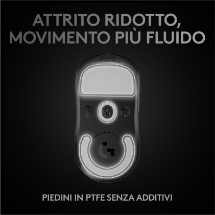 Logitech G PRO X SUPERLIGHT Mouse Gaming Wireless, Leggero 63 g, Sensore HERO 25K, 25.600 DPI, 5 Tasti Programmabili, Lunga Autonomia, Memoria Integrata, per eSport, Compatibile con PC e Mac. Nero