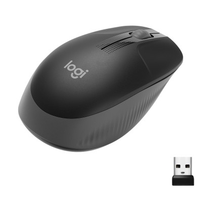 Logitech Mouse Wireless M190 Full-Size, Ottico, Usb, Antracite