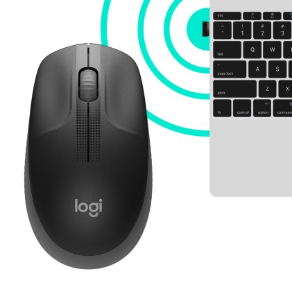 Logitech Mouse Wireless M190 Full-Size, Ottico, Usb, Antracite