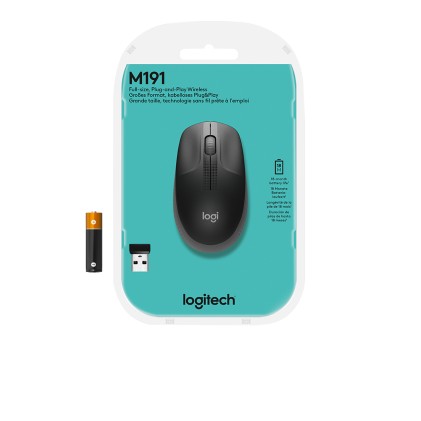 Logitech M190 mouse RF Wireless Ottico 1000 DPI Ambidestro