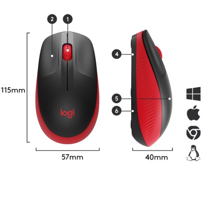 Logitech M190 mouse Ambidestro RF Wireless Ottico 1000 DPI