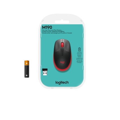 Logitech M190 mouse RF Wireless Ottico 1000 DPI Ambidestro
