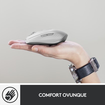 Logitech MX Anywhere 3 per Mac – Mouse Compatto Performante, Wireless, Scroller Magnetico Veloce, Su Ogni Superficie, Sensore 4000 DPI, Pulsanti Custom, USB-C, Bluetooth, Apple Mac, iPad, Windows