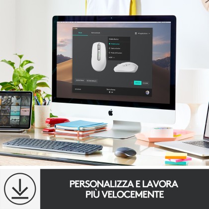 Logitech MX Anywhere 3 per Mac – Mouse Compatto Performante, Wireless, Scroller Magnetico Veloce, Su Ogni Superficie, Sensore 4000 DPI, Pulsanti Custom, USB-C, Bluetooth, Apple Mac, iPad, Windows