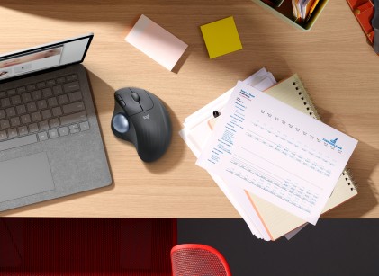 Logitech ERGO M575 for Business mouse Ufficio Mano destra RF senza fili + Bluetooth Trackball 2000 DPI