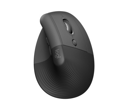 Logitech Lift Mouse Ergonomico Verticale, Senza Fili, Ricevitore Bluetooth o Logi Bolt USB, Clic Silenziosi, 4 Tasti, Compatibile con Windows / macOS / iPadOS, Laptop, PC. Grafite