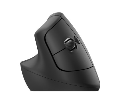Logitech Lift Left Mouse Ergonomico Verticale, per Mancini, Senza Fili, Bluetooth o Logi Bolt USB, Clic Silenziosi, 4 Tasti, Compatibile con Windows / macOS / iPadOS, Laptop, PC. Grafite