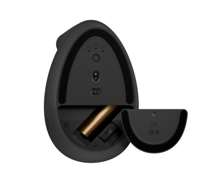 Logitech Lift Left Mouse Ergonomico Verticale, per Mancini, Senza Fili, Bluetooth o Logi Bolt USB, Clic Silenziosi, 4 Tasti, Compatibile con Windows / macOS / iPadOS, Laptop, PC. Grafite