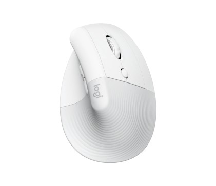 Logitech Lift Mouse Ergonomico Verticale, Senza Fili, Ricevitore Bluetooth o Logi Bolt USB, Clic Silenziosi, 4 Tasti, Compatibile con Windows / macOS / iPadOS, Laptop, PC. Bianco