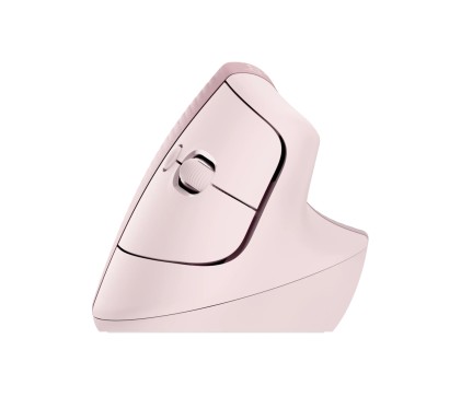 Logitech Lift Mouse Ergonomico Verticale, Senza Fili, Ricevitore Bluetooth o Logi Bolt USB, Clic Silenziosi, 4 Tasti, Compatibile con Windows / macOS / iPadOS, Laptop, PC. Rosa