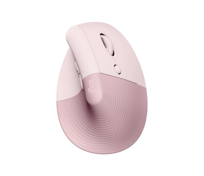 Logitech Lift Mouse Ergonomico Verticale, Senza Fili, Ricevitore Bluetooth o Logi Bolt USB, Clic Silenziosi, 4 Tasti, Compatibile con Windows / macOS / iPadOS, Laptop, PC. Rosa