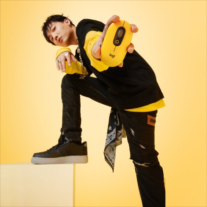 Logitech Mouse Wireless Pop Bluetooth Usb, Retail, Blast Yellow