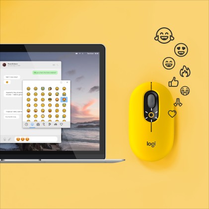 Logitech Mouse Wireless Pop Bluetooth Usb, Retail, Blast Yellow