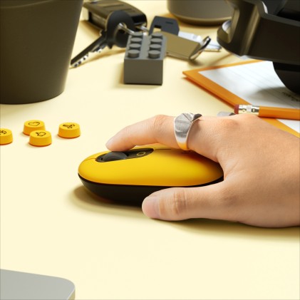 Logitech Mouse Wireless Pop Bluetooth Usb, Retail, Blast Yellow