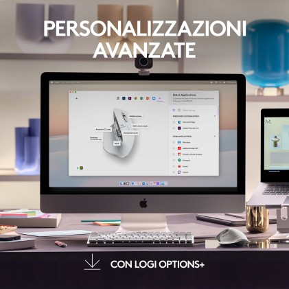 Logitech MX Master 3S for Mac mouse Ufficio Mano destra Bluetooth Laser 8000 DPI