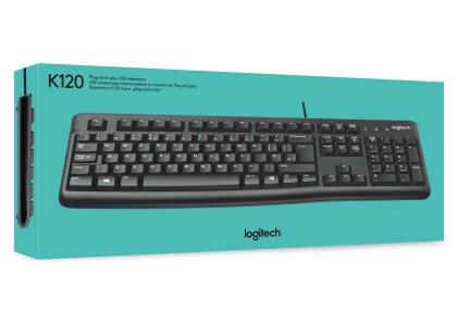 Logitech Keyboard K120 for Business tastiera Ufficio USB QWERTY US International Nero
