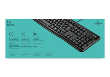Logitech Keyboard K120 for Business tastiera Ufficio USB QWERTY US International Nero