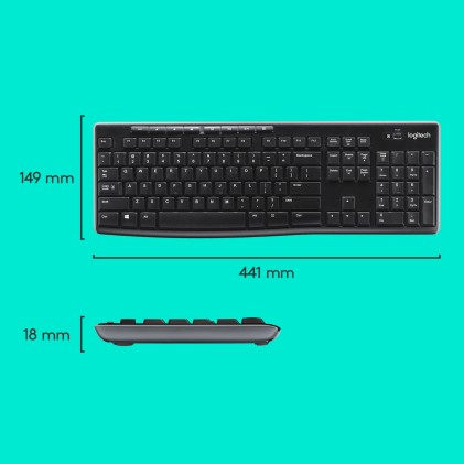 ORIGINALE Logitech 920-004508 MK270 - Tastiera e mouse kit wireless MK270