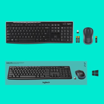 ORIGINALE Logitech 920-004508 MK270 - Tastiera e mouse kit wireless MK270