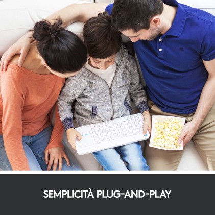 Logitech Tastiera Wireless Touch K400Plus White Usb-Ita Layout