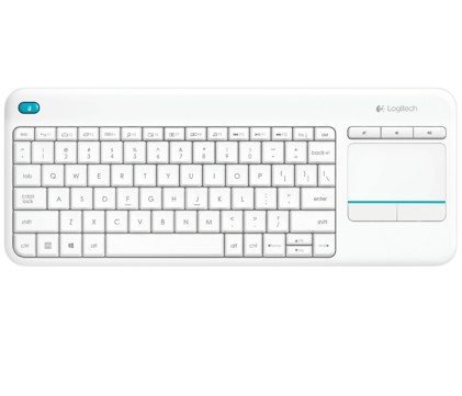 Logitech K400 Plus Tv tastiera RF Wireless QWERTY Spagnolo Bianco