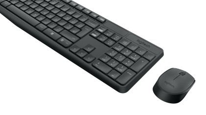 Logitech MK235 tastiera Mouse incluso USB QWERTY Spagnolo Grigio