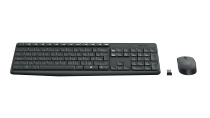 Logitech MK235 tastiera Mouse incluso USB QWERTY Spagnolo Grigio