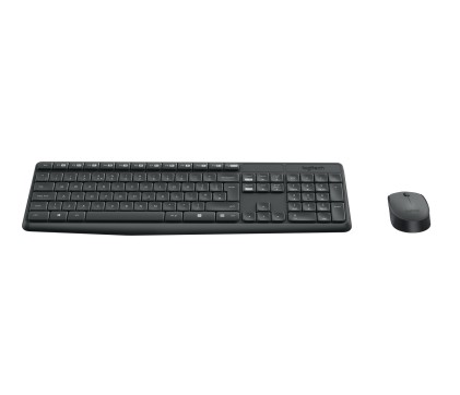 Logitech MK235 tastiera Mouse incluso Casa RF Wireless QWERTY US International Grigio