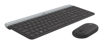 Logitech Slim MK470 tastiera Mouse incluso Universale RF Wireless QWERTZ Tedesco Grafite