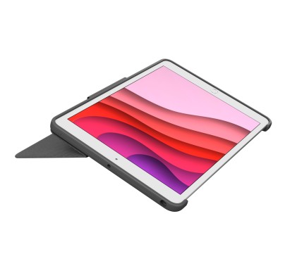 Custodia Logitech Combo Touch con tastiera wireless retroilluminata per iPad 7a e 8a generazione 10.2" - Trackpad - Scrittura, visualizzazione, disegno e lettura - Colore grigio