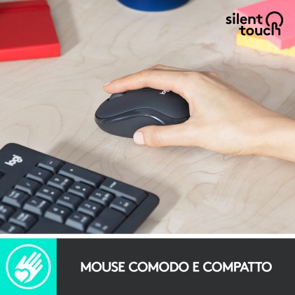 Tastiera Mk295 Log Wireless+Mouse Usb Silent Grafite