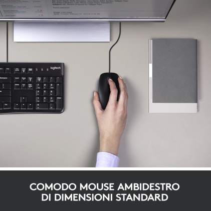 Tastiera Con Mouse Logitech Con Filo Mk120 Usb