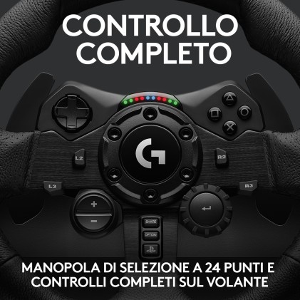 Logitech G G923 Nero USB 2.0 Sterzo + Pedali Analogico/Digitale PC, PlayStation 4, PlayStation 5