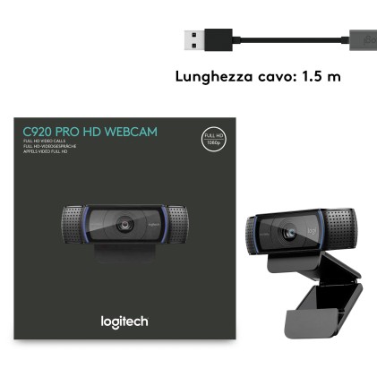 Logitech Webcam Pro Usb Full Hd Autofocus E Microfono C920