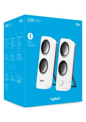 Logitech Z200 Rich Stereo Sound Bianco Cablato 10 W