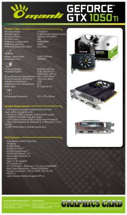 VGA Man GeForce GTX 1050 Ti 4GB GDDR5