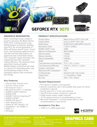 VGA Man GeForce RTX 3070 8GB Twin LHR