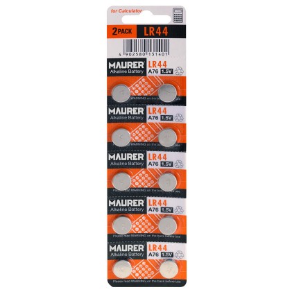 Maxell Confezione da 10 batterie alcaline a bottone LR44 1,5 V