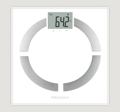 Bilancia per analisi corporea Medisana BS444 Bluetooth - Misura peso, BMI, BMR e composizione corporea - Sensori ad alta precisione - Display LCD di facile lettura - Memoria per 8 utenti - Sincronizzazione con app