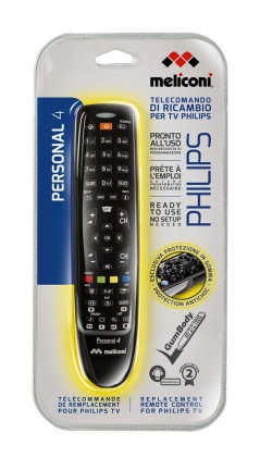 Telecomando Tv Meliconi 806270 Gumbody Personal 4 Per Philips Black