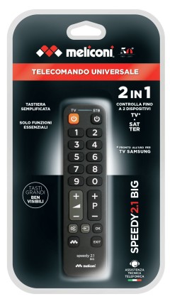 Telecomando Tv Meliconi 807025 Spedy 2.1 Big Black