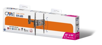 Supporto Monitor Parete Meliconi Cme Er400 Cme Er400 Fino A 65" Nero